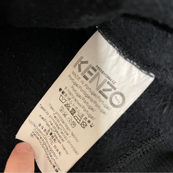 Authentic Kenzo Black Crewneck Graphic Sweatshirt – 3D Abstract Face Size M - Picture 10 of 13